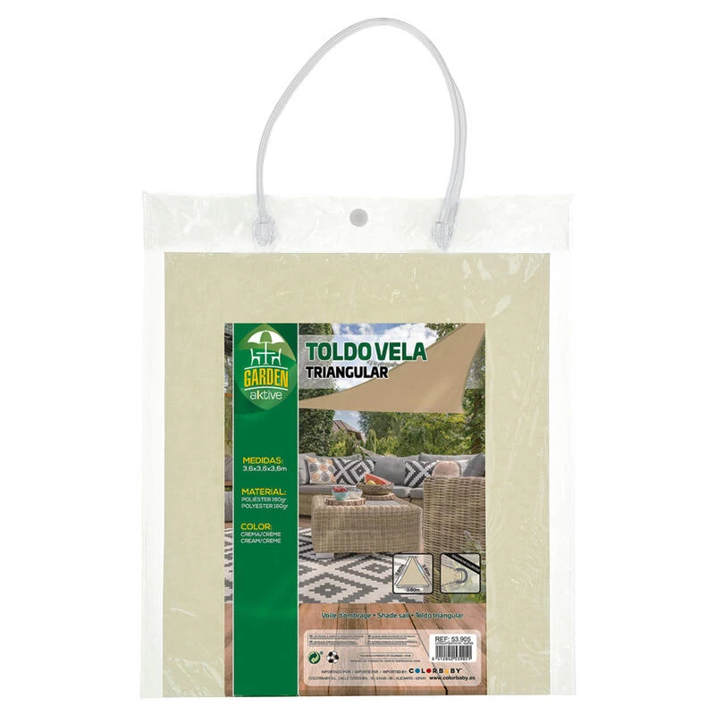 Aktive Garden Store D'ombrage Triangulaire Couleur Crème 6 Aktive Garden Store D'ombrage Triangulaire Couleur Crème – Image 4