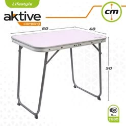AKTIVE - Table Pliante Avec Poignée De Transport. Table De Camping 60x40x50 Cm -Robens Soldes aktive table pliante avec poignee de transport table de camping 60x40x50 cm 3