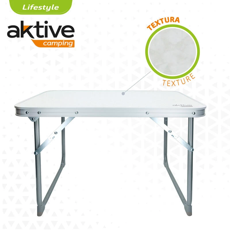 AKTIVE - Table Pliante . Table Basse Blanche En Aluminium - 40x60x40 Cm 4 AKTIVE - Table Pliante . Table Basse Blanche En Aluminium - 40x60x40 Cm â Image 3
