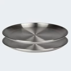 Assiette Plate De Camping | Diamètre Env. 23 Cm | Acier Inox | 2 Assiettes -Robens Soldes assiette plate de camping diametre env 23 cm acier inox 2 assiettes 5