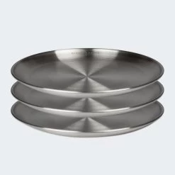 Assiette Plate De Camping | Diamètre Env. 23 Cm | Acier Inox | 3 Assiettes -Robens Soldes assiette plate de camping diametre env 23 cm acier inox 3 assiettes 5