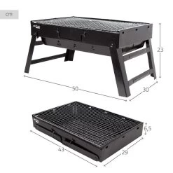 Barbecue Portable Rectangulaire Pliable Noir 50x30x23 Cm Aktive -Robens Soldes barbecue portable rectangulaire pliable noir 50x30x23 cm aktive 3