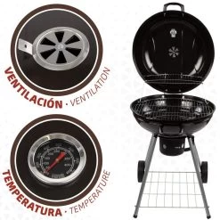 Barbecue Portable Rond Au Charbon De Bois Avec Couvercle Aktive -Robens Soldes barbecue portable rond au charbon de bois avec couvercle aktive 2