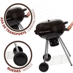 Barbecue Portable Rond Au Charbon De Bois Avec Couvercle Aktive -Robens Soldes barbecue portable rond au charbon de bois avec couvercle aktive 5