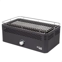 Barbecue Rectangulaire Noir De Table Sans Fumée 45x28x19 Cm Aktive