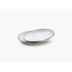 Barebones Assiettes Et Plateaux En émail - 2 Pièces - Coquille D'Oeuf -Robens Soldes barebones assiettes et plateaux en email 2 pieces coquille doeuf 1