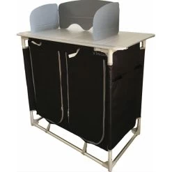 BAYASUN Meuble De Cuisine 4 Étagères Pieds Réglables Gris -Robens Soldes bayasun meuble de cuisine 4 etageres pieds reglables gris 2