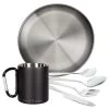 Camping Tasse Isotherme Mousqueton, Assiette Plate Et Couverts Set | Acier Inox -Robens Soldes camping tasse isotherme mousqueton assiette plate et couverts set acier inox