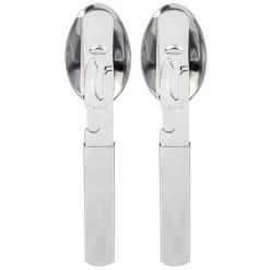 Couverts Camping Inox | Couteau, Cuillère, Fourchette, Ouvre-boîte | 2 Personnes