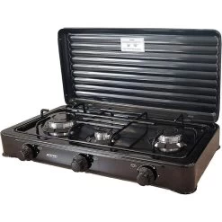 MPM Cuisinière à Gaz Portable Pour Le Camping Avec 3 Feux Couvercle Smile -Robens Soldes cuisiniere a gaz portable pour le camping avec 3 feux couvercle smile 1