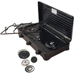 MPM Cuisinière à Gaz Portable Pour Le Camping Avec 3 Feux Couvercle Smile -Robens Soldes cuisiniere a gaz portable pour le camping avec 3 feux couvercle smile 6