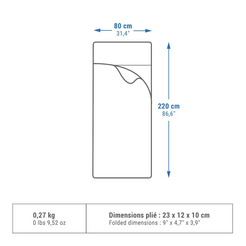 Quechua DRAP DE SAC BASIC EN POLYESTER POUR SAC DE COUCHAGE 4 Quechua DRAP DE SAC BASIC EN POLYESTER POUR SAC DE COUCHAGE – Image 2