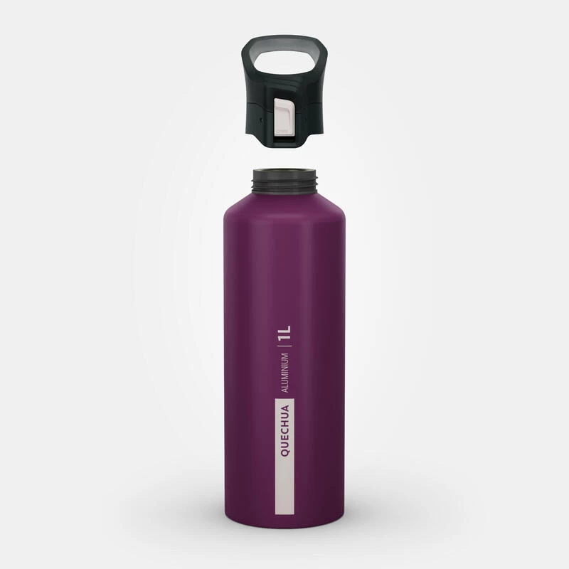 Quechua Gourde Alu 1L Avec Bouchon à Ouverture Rapide Pour La Randonnée - Violet 4 Quechua Gourde Alu 1L Avec Bouchon à Ouverture Rapide Pour La Randonnée - Violet – Image 2