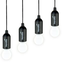 Lampe De Camping Skandika Narvik | Set De 4 Lampes LED, Pull Light, à Piles