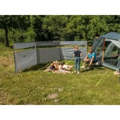 Paravent De Camping Bora - Brise-Vue - 6,0 X 1,4 M - Résistant Au Vent - Gris -Robens Soldes paravent de camping bora brise vue 60 x 14 m resistant au vent gris 2
