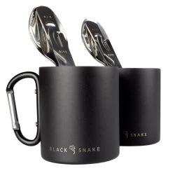 Set De Couverts De Camping & Tasse Thermique à Mousqueton | 2 Personnes
