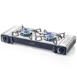 Set Réchaud à Gaz 2 Feux - Skandika Brann - Camping - Allumage Piezo - Mallette -Robens Soldes set rechaud a gaz 2 feux skandika brann camping allumage piezo mallette 2