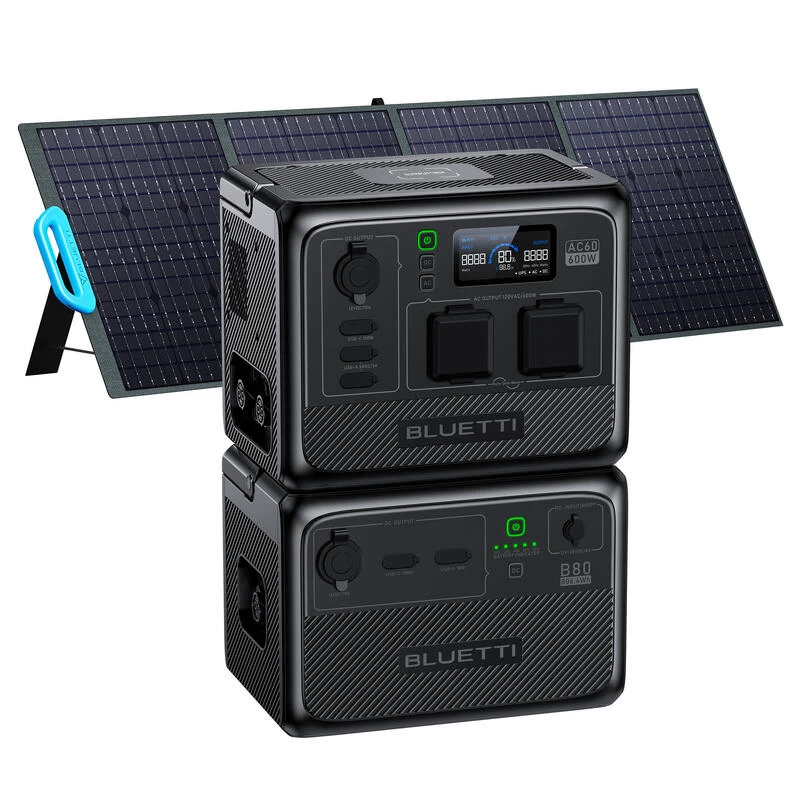 Station Électrique Portable BLUETTI AC60+B80+PV200,IP65 Générateur Solaire 3 Station Électrique Portable BLUETTI AC60+B80+PV200,IP65 Générateur Solaire