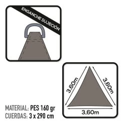 Store à Voile Triangulaire Aktive Garden Gris Anthracite 8 Store à Voile Triangulaire Aktive Garden Gris Anthracite -Robens Soldes store a voile triangulaire aktive garden gris anthracite 2