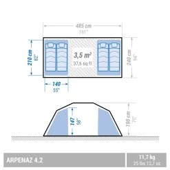 Quechua Tente à Arceaux De Camping - Arpenaz 4.2 - 4 Personnes - 2 Chambres 14 Quechua Tente à Arceaux De Camping - Arpenaz 4.2 - 4 Personnes - 2 Chambres -Robens Soldes tente a arceaux de camping arpenaz 42 4 personnes 2 chambres 2