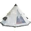 Tente De Camping Tipii - 6 Personnes - Hauteur 2,50m - Moustiquaire - Beige/Gris -Robens Soldes tente de camping tipii 6 personnes hauteur 250m moustiquaire beigegris