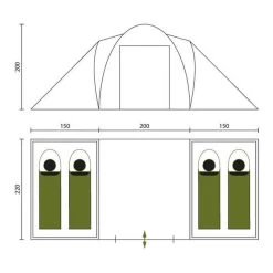 Tente Dôme Hammerfest 4 Sleeper Protect - Sol Cousu - 4 Pers - 2 Cabines Noires -Robens Soldes tente dome hammerfest 4 sleeper protect sol cousu 4 pers 2 cabines noires 6
