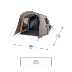 Quechua Tente Gonflable De Camping - AirSeconds 4.2 Polycoton - 4 Personnes - 2 Chambres -Robens Soldes tente gonflable de camping airseconds 42 polycoton 4 personnes 2 chambres 2